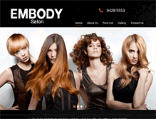 Tablet Screenshot of embodysalon.com.au